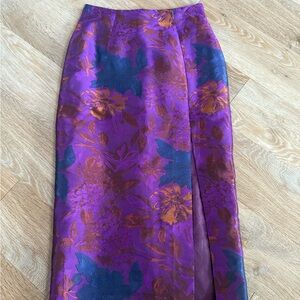 ASOS Purple and Orange Floral Pencil Skirt